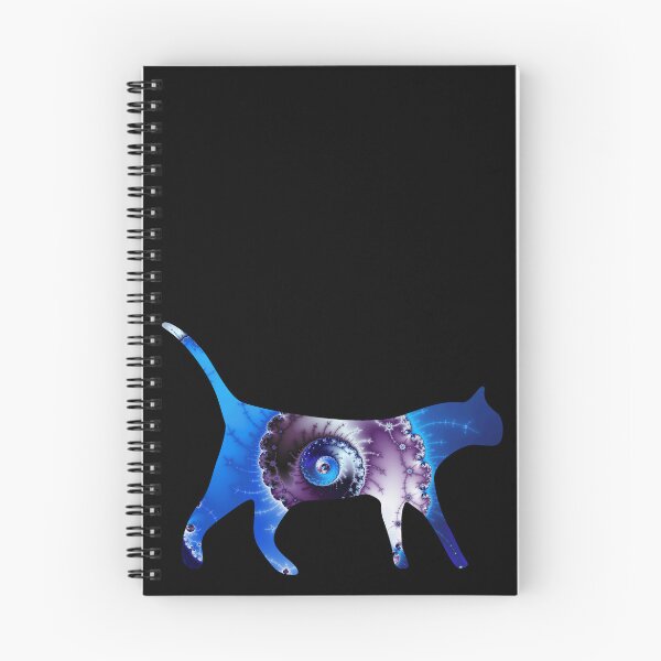 Item preview, Blue & Purple Spiral Fractal Cat Art Print designed and sold by ChaosEmporium.
