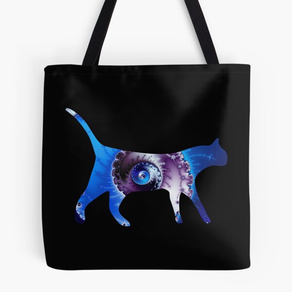Item preview, Blue & Purple Spiral Fractal Cat Art Print designed and sold by ChaosEmporium.