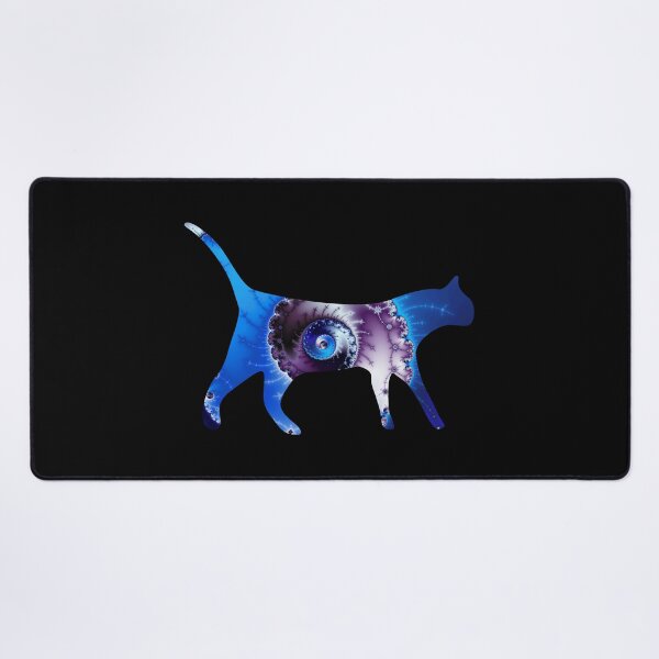 Item preview, Blue & Purple Spiral Fractal Cat Art Print designed and sold by ChaosEmporium.