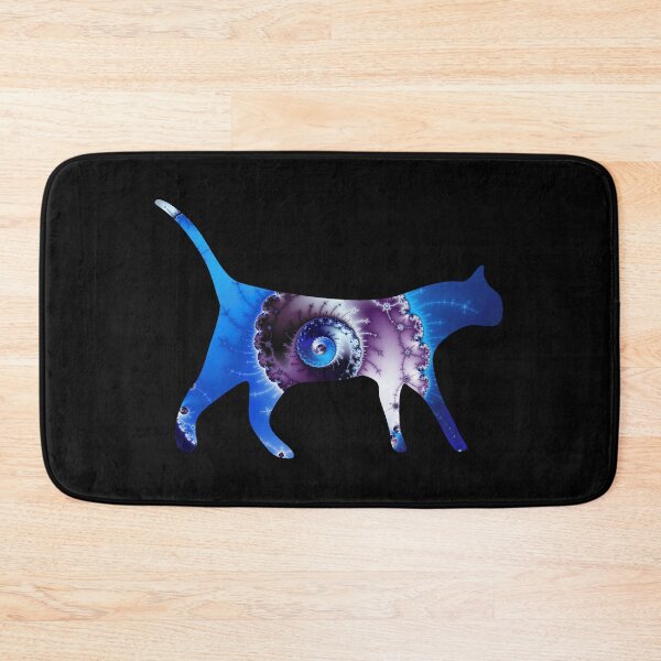 Item preview, Blue & Purple Spiral Fractal Cat Art Print designed and sold by ChaosEmporium.