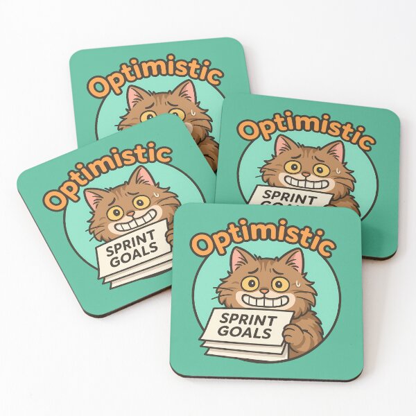 Item preview, Funny Cat Optimistic Sprint Goals Sticker designed and sold by Yuliya Brush.