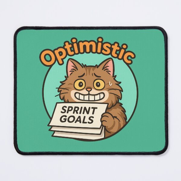 Item preview, Funny Cat Optimistic Sprint Goals Sticker designed and sold by Yuliya Brush.