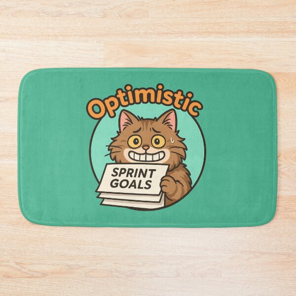 Item preview, Funny Cat Optimistic Sprint Goals Sticker designed and sold by Yuliya Brush.
