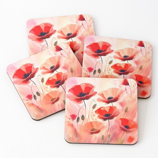 Item preview, Red Poppy Flowers Watercolor Art designed and sold by Lightworker11.