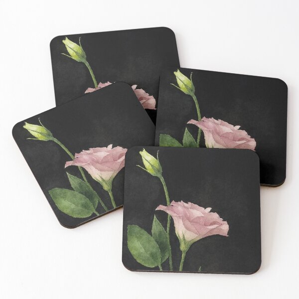 Item preview, Soft Pink Lisianthus Flower on Black designed and sold by Pacika.