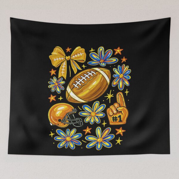 Item preview, Football Coquette Bow Yallow Football & Flower Fall designed and sold by BornBorn.