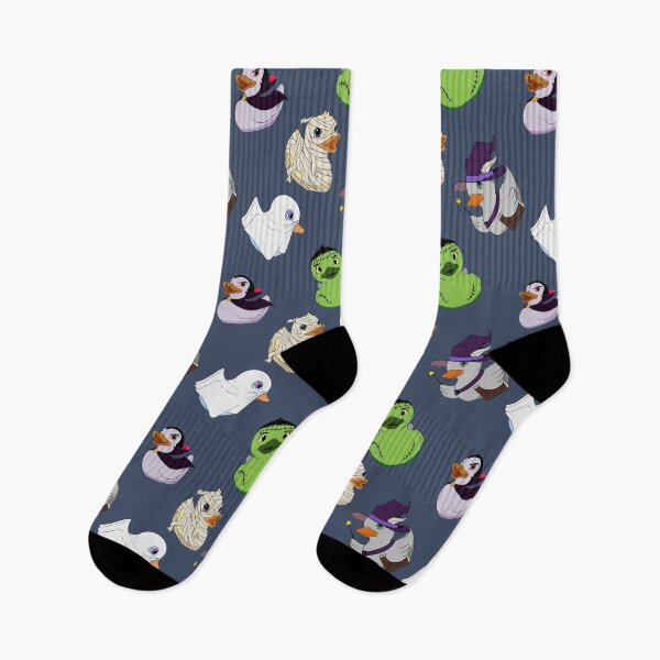 Item preview, Halloween Rubber Duck Pattern – Funny Spooky Duck Repeat Design designed and sold by Fireborne Studio.