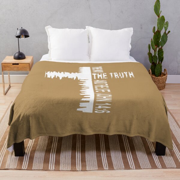 Item preview, cross symbol Jesus the way the truth and the life - bible verse John 14:6 based modern christian symbol cross white design designed and sold by ZechJohnRB.