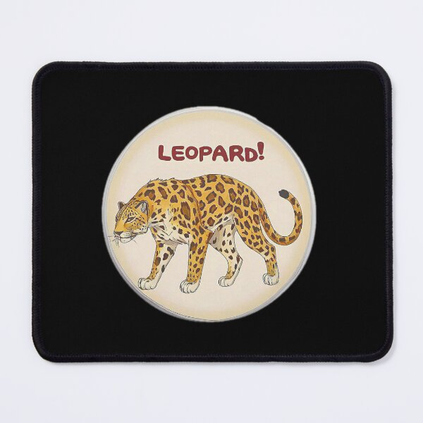 Item preview, Image 1/6 of a fantasy leopard with the large phrase "LEOPARD!" in the center inside a circle. designed and sold by Giulivo Store Graphic.