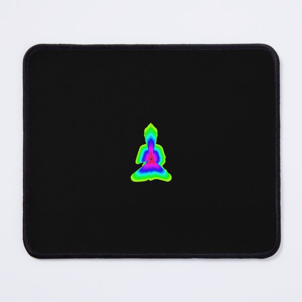 Item preview, budda, rainbow energy, silhouette in yoga pose with a modern graphic echo effect minimalist spiritual design designed and sold by rikyfreestyle.