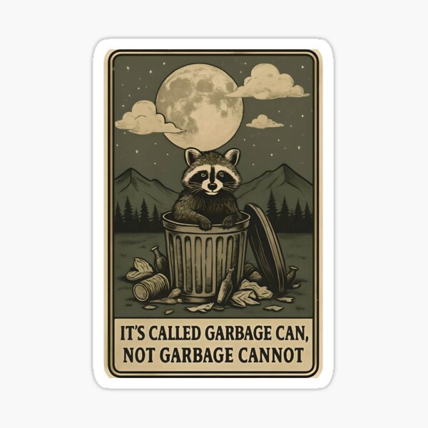 Item preview, Funny Raccoon in Trash – "Garbage Can, Not Garbage Cannot" Urban Wildlife designed and sold by RockFireMerch.