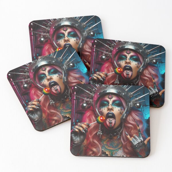Item preview, Cyberpunk Lady Spiked Lollipop designed and sold by Voodoo Store Paranormal Collections.
