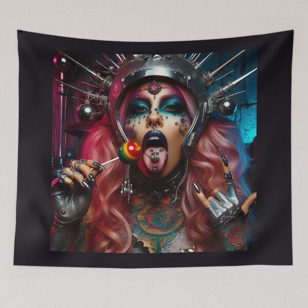 Item preview, Cyberpunk Lady Spiked Lollipop designed and sold by Voodoo Store Paranormal Collections.
