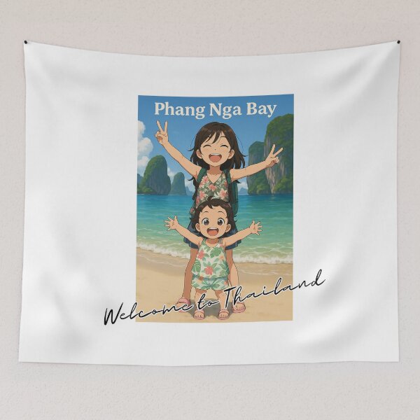 Item preview, Phang Nga Bay Thailand | Anime Kids at the Beach designed and sold by konthai.familyart.