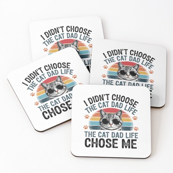 Item preview, Retro Cat Dad Life Chose Me Happy Fathers Day Papa Cat Lover designed and sold by BakeryDozen.