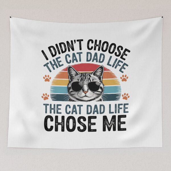Item preview, Retro Cat Dad Life Chose Me Happy Fathers Day Papa Cat Lover designed and sold by BakeryDozen.