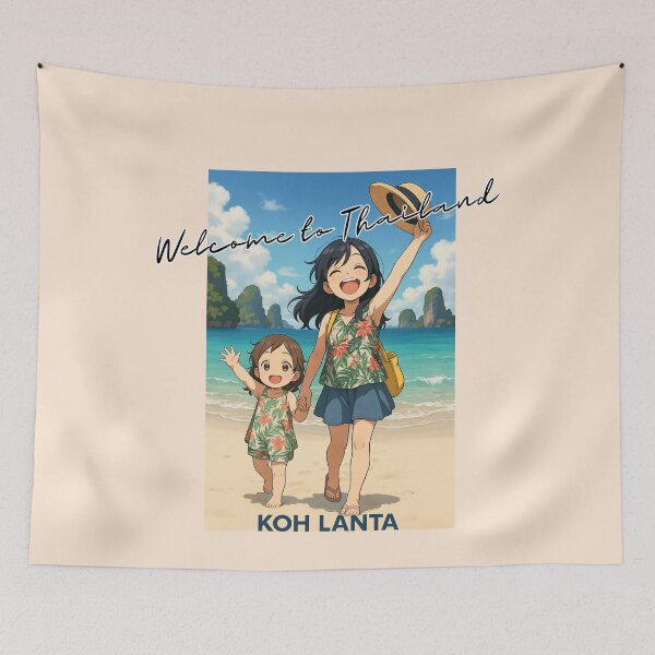 Item preview, Koh Lanta Thailand | Cute Anime Sisters on Vacation designed and sold by konthai.familyart.