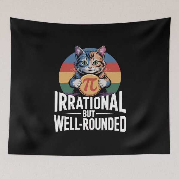 Item preview, Retro Irrational But Well Rounded Cat Pi Day Math Lovers designed and sold by BakeryDozen.