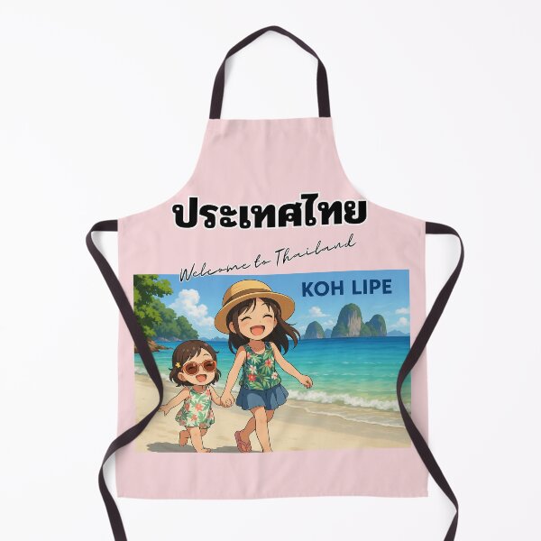 Item preview, Koh Lipe Thailand | Cute Anime Sisters on Tropical Beach designed and sold by konthai.familyart.