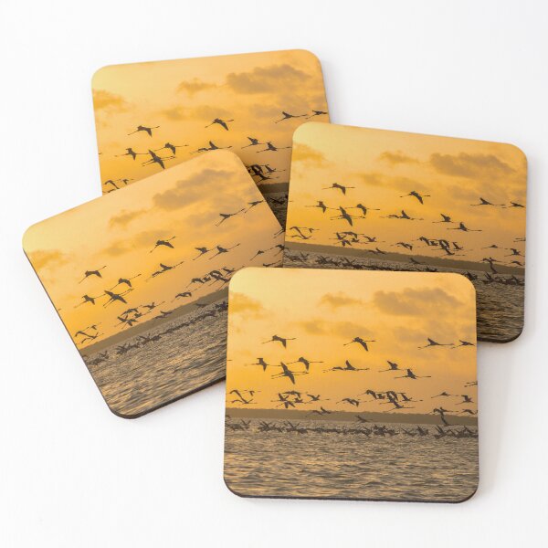 Item preview, Flying flamingoes at sunset designed and sold by Photopat.