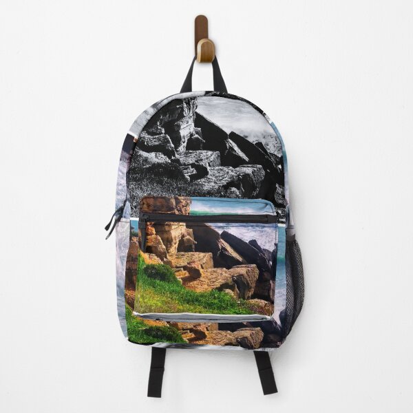 Item preview, Ocean wave crashing into rocky cliff designed and sold by Dryft7.