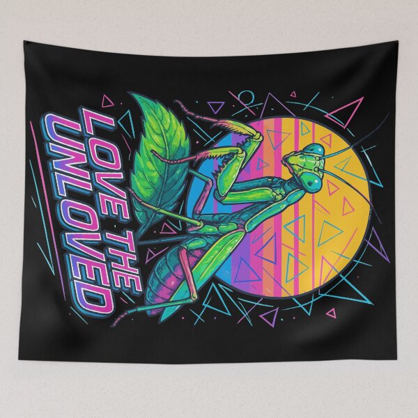 Item preview, Love The Unloved Praying Mantis Retro Vaporwave designed and sold by TomFrontierArt.