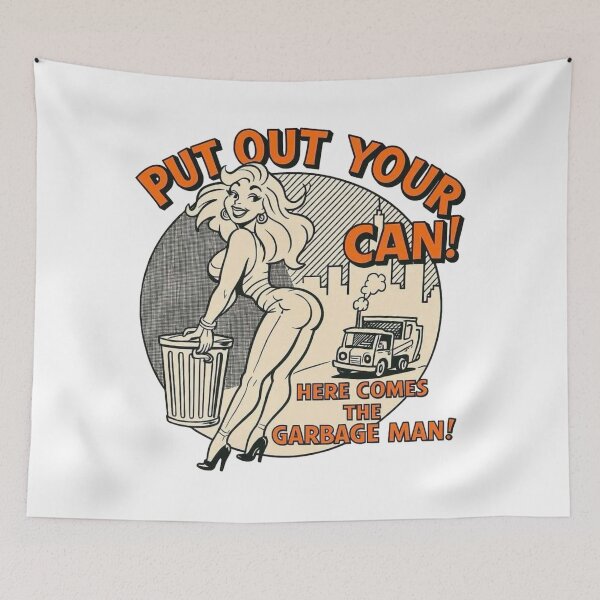 Item preview, Put Out Your Can! Funny Retro Garbage Day Pin-Up Design designed and sold by lganme.