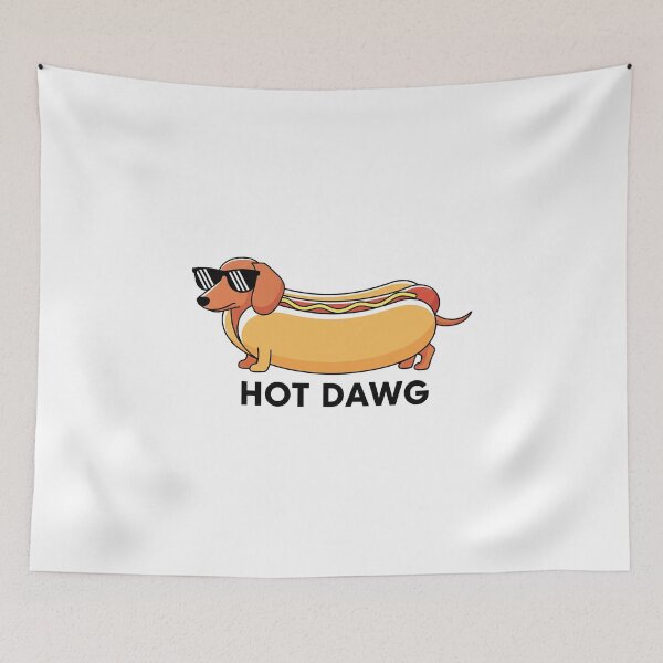 Item preview, Hot Dawg - Cool Dachshund Hot Dog Pun designed and sold by hamishby.