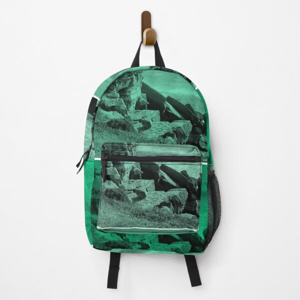 Item preview, Ocean wave crashing into rocks - green tint designed and sold by Dryft7.