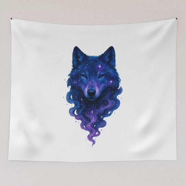Item preview, Galaxy Wolf Head Melting into Stars and Smoke – Cosmic Animal Spirit Art designed and sold by ColorSplash123.