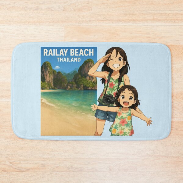 Item preview, Railay Beach Thailand | Cute Anime Sisters on Vacation designed and sold by konthai.familyart.
