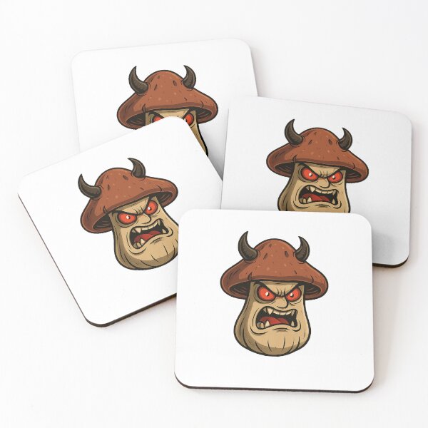 Item preview,  “Angry Shroom – Evil Mushroom Cartoon with Red Eyes and Horns” designed and sold by Dzee-Art.