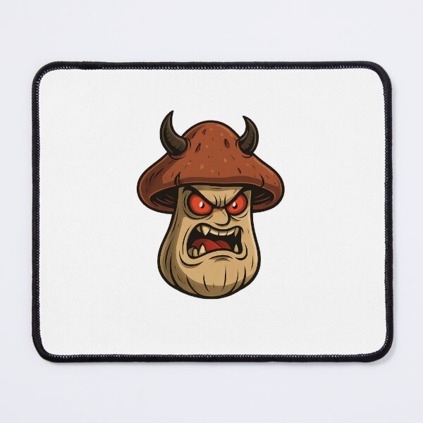 Item preview, “Angry Shroom – Evil Mushroom Cartoon with Red Eyes and Horns” designed and sold by Dzee-Art.