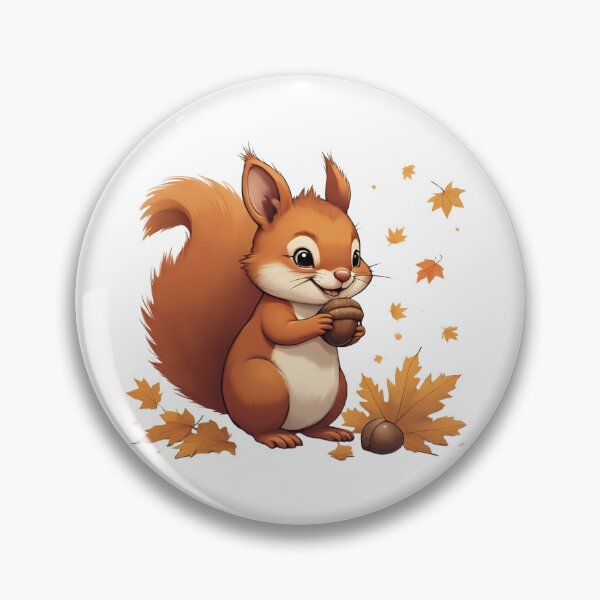 Artikelvorschau, Niedliches Herbst-Eichhörnchen mit Eichel-Illustration entworfen und verkauft von Pixel--Threads.