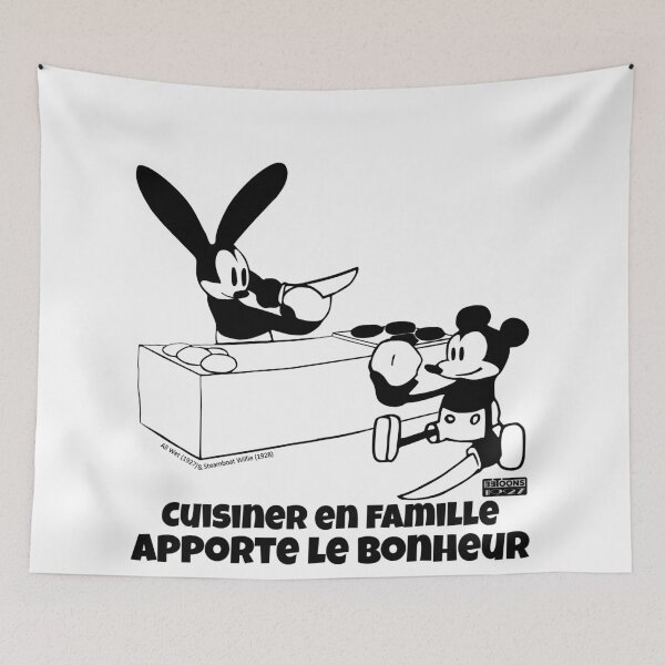 Item preview, Oswald and Mickey - Cooking with Family Brings You Happiness (All Wet, 1927; Steamboat Willie, 1928) (French version) designed and sold by eetoons1927.
