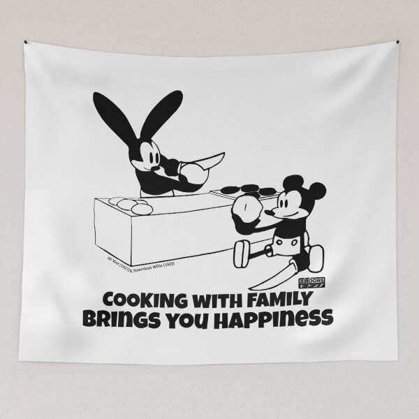 Item preview, Oswald and Mickey - Cooking with Family Brings You Happiness (All Wet, 1927; Steamboat Willie, 1928) designed and sold by eetoons1927.