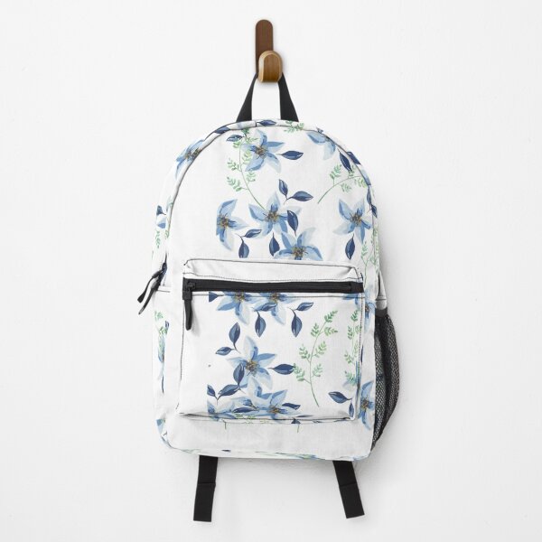 Item preview, Blue flowers & green leaves watercolor graphic design, graphic design,  designed and sold by DigitalArtCanvas .