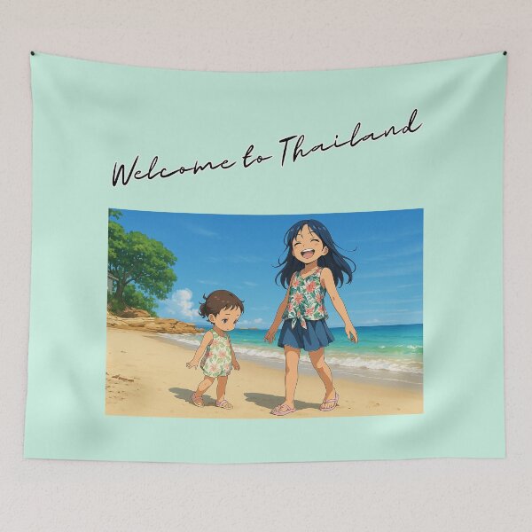Item preview, Welcome to Thailand | Cute Anime Beach Scene designed and sold by konthai.familyart.