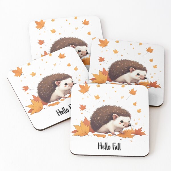 Item preview, Hello Fall Hedgehog – Cute Autumn Illustration designed and sold by Pixel--Threads.