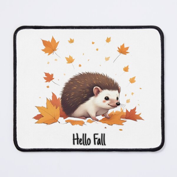 Item preview, Hello Fall Hedgehog – Cute Autumn Illustration designed and sold by Pixel--Threads.