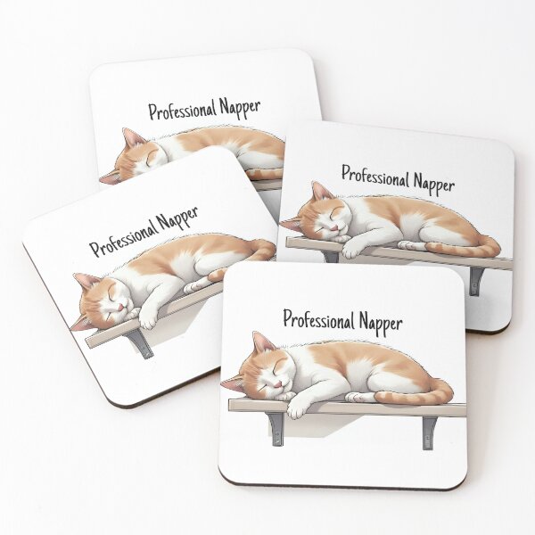 Item preview, Professional Napper – Cute Sleeping Cat Illustration designed and sold by Pixel--Threads.
