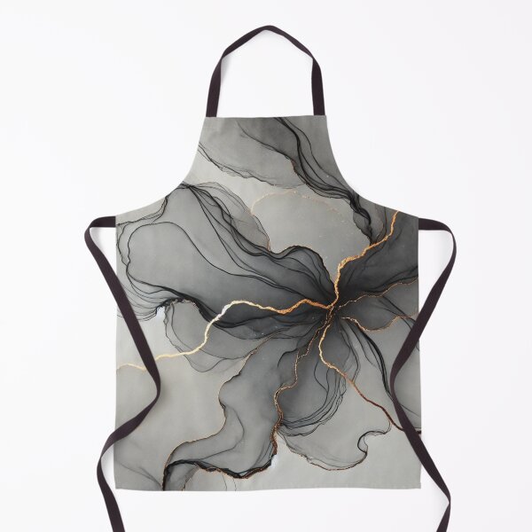 Item preview, Abstract Black Ink Flow with Gold Veins | Elegant Modern Fluid Art Wall Decor designed and sold by asudesign.