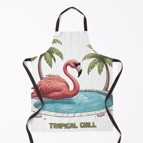 Item preview, Tropical Chill – Flamingo by the Pool designed and sold by Pixel--Threads.