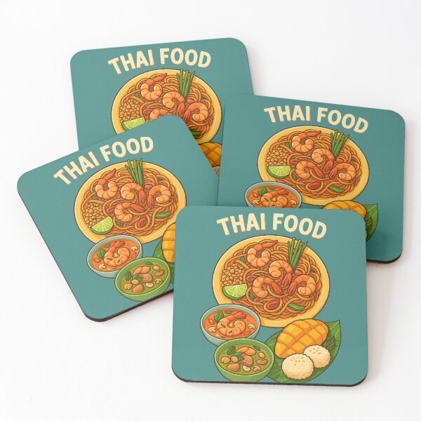 Item preview, Cute Thai Food Illustration | Pad Thai, Curry & Mango Sticky Rice designed and sold by konthai.familyart.