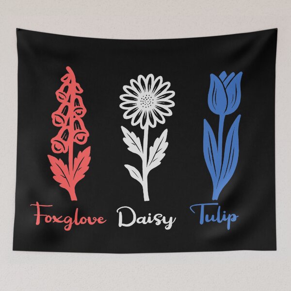 Item preview, Foxglove Daisy Tulip Subtle Foxtrots Deltas Tangos Floral art designed and sold by Colorfulman.