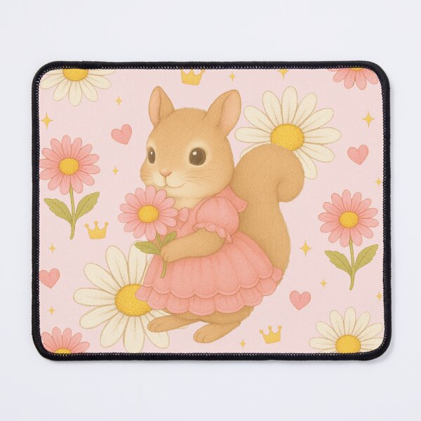 Item preview, Cute Squirrel in a Pink Dress with Flowers - Coral designed and sold by HIMEKARI.