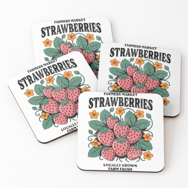 Item preview, VINTAGE RETRO FARMERS MARKET STRAWBERRIES designed and sold by Mclickster.