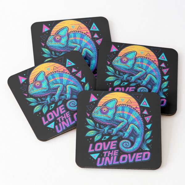 Item preview, Love The Unloved Chameleon Lizard Retro Vaporwave designed and sold by TomFrontierArt.