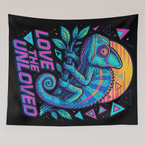 Item preview, Love The Unloved Chameleon Lizard Retro Vaporwave designed and sold by TomFrontierArt.