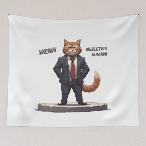 Item preview, Objection, Human! – The Lawyer Cat in Court Mode designed and sold by Pixel--Threads.